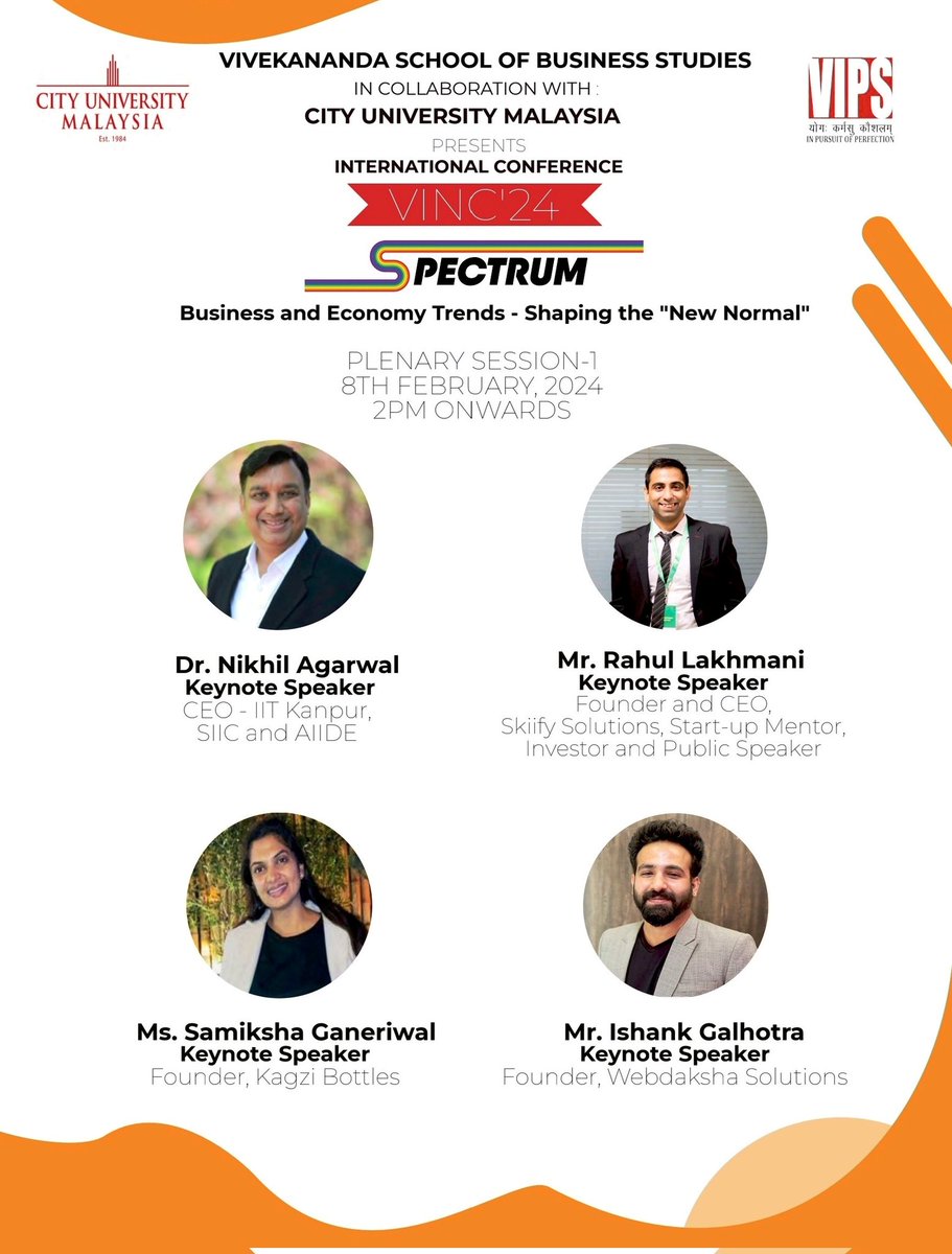 Today I will be delivering the keynote speech at VINC’24 Spectrum, an international conference organized by VIPS and City University Malaysia 🙂

#vips #research #businessautomation #educationforall #vipsdelhi