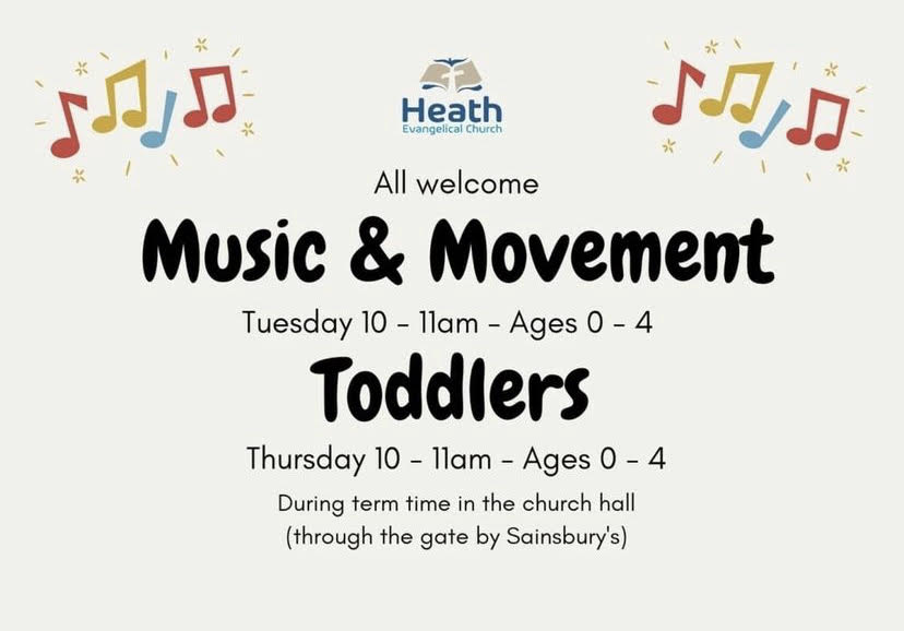 HeathChurch's tweet photo. Bring your little on along to our Music &amp; Movement group (Tuesday morning) or our Toddlers group (Thursday morning)! We'd love to see you there. https://t.co/MM3cX5uwS8