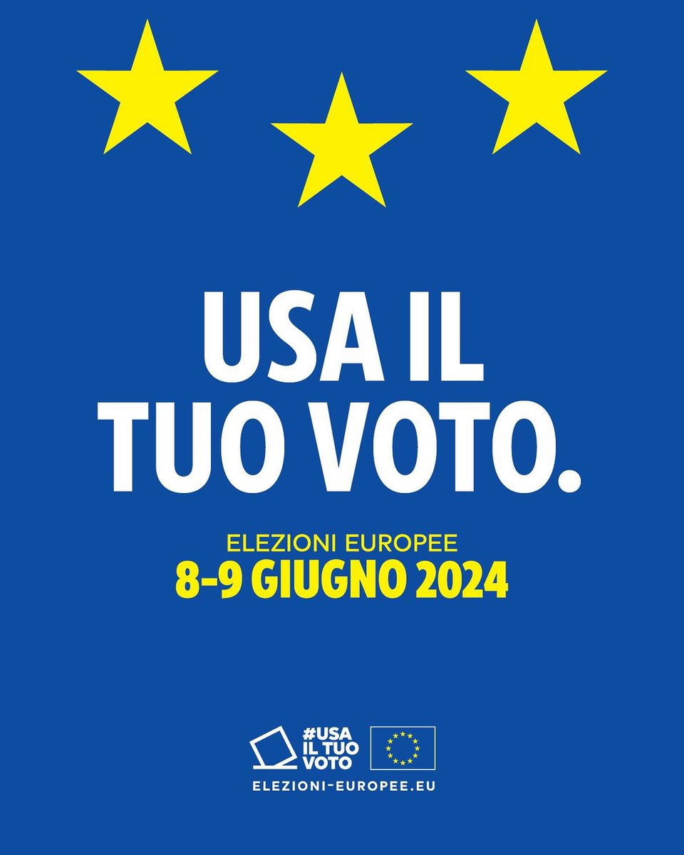 eudirecttaranto's tweet photo. 🇪🇺🇮🇹 Le #elezionieuropee si avvicinano: in Italia si vota l’8 e il 9 giugno.
🗳️ Ogni voto conta e può fare la differenza. Non dimenticare di usare il tuo!
Contribuisci alla campagna #UsaIlTuoVoto, entra nella community #insiemeper ➡️ https://t.co/xwtPXP5mFB
#EE24 https://t.co/1Y1qEToO4m
