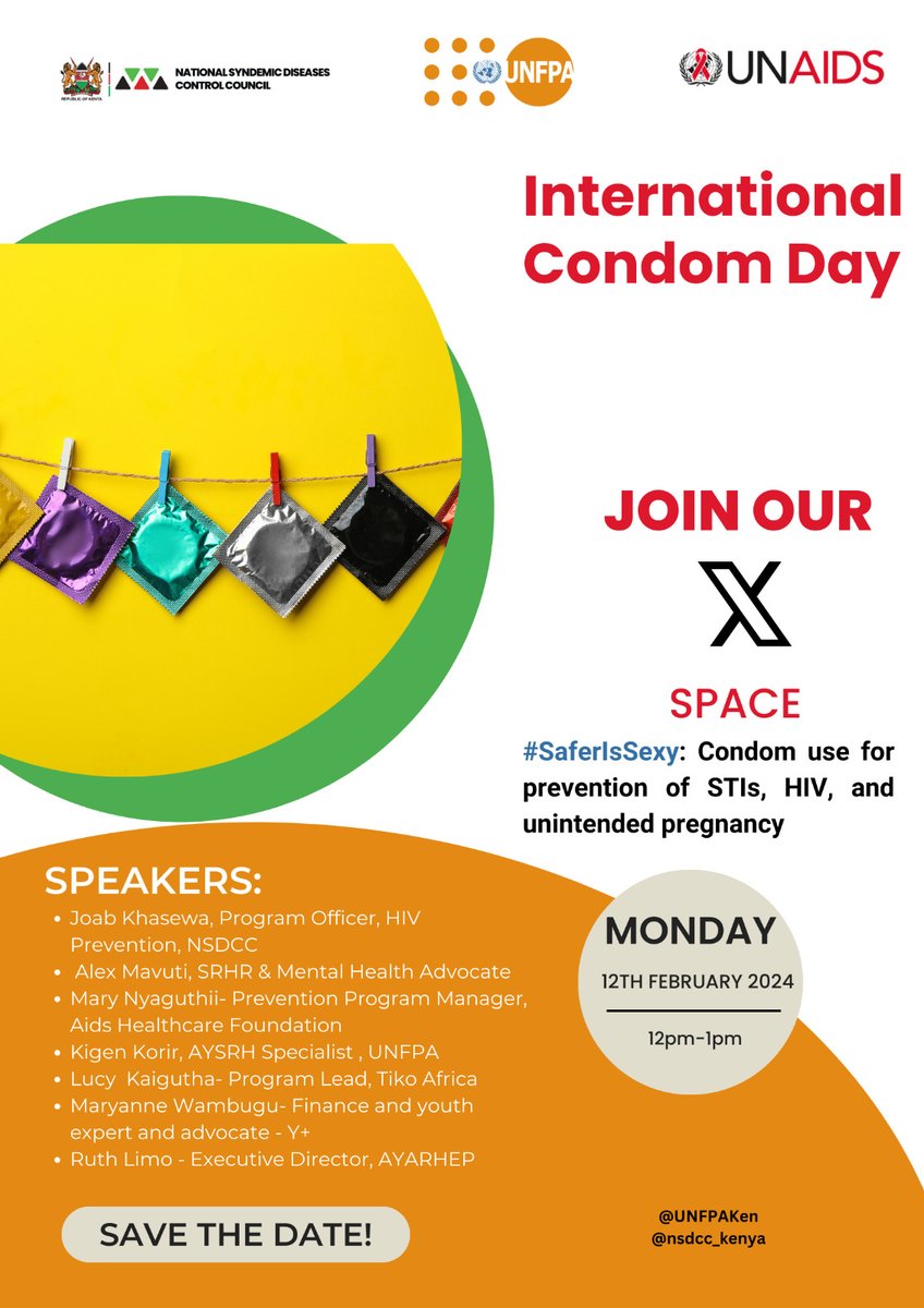 Save the date! 🗓️ Join us this Monday, February 12th at 12 pm for an interactive discussion on the importance of condom use to protect against STIs, HIV, and unintended pregnancy. Don't miss out on this important conversation leading up to #InternationalCondomDay. #SaferIsSexy