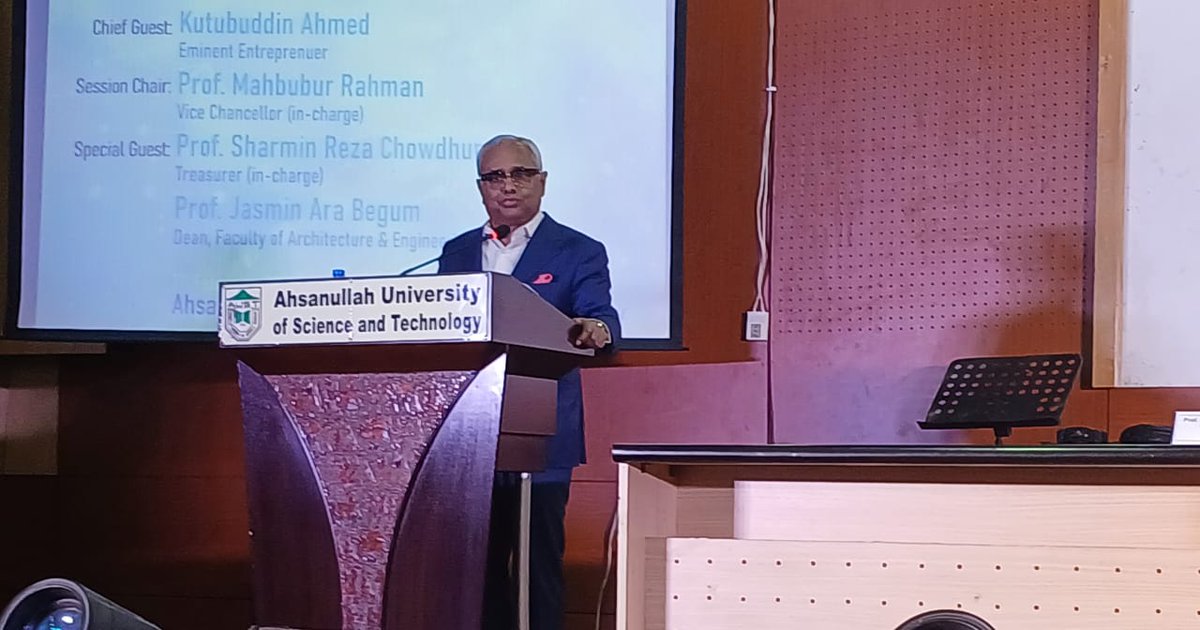 On 7 February, 2024, Chairman of Envoy Legacy and Sheltech Group, Mr. Kutubuddin Ahmed, graced the Farewell Ceremony for the outgoing students of the Spring Semester-2023 at Ahsanullah University of Science &amp; Technology as the honourable Chief Guest.