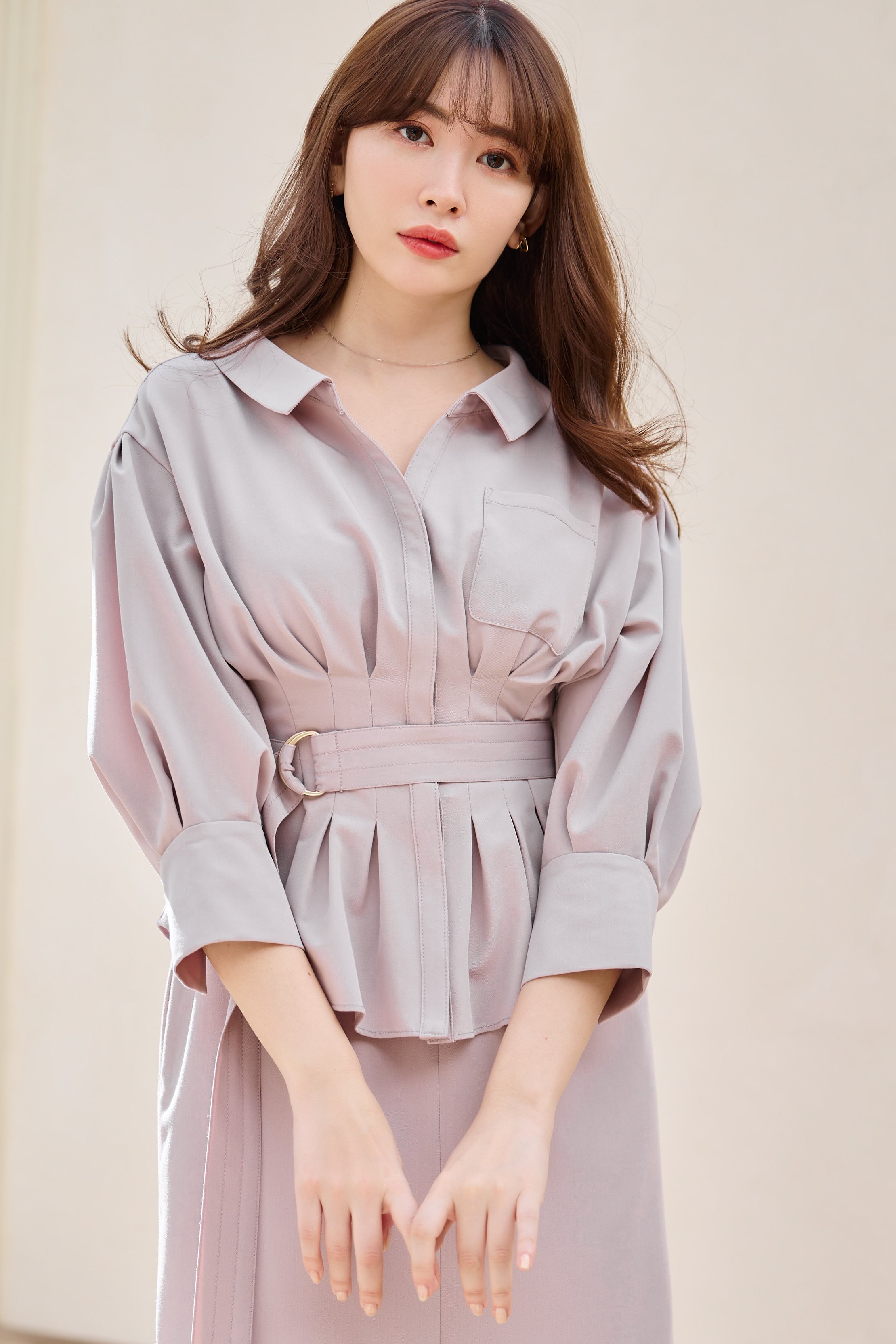 ワンピース herlipto Belted Denim Effect Shirt Dress GGNpxAZbUAAkqKF.jpg:large
