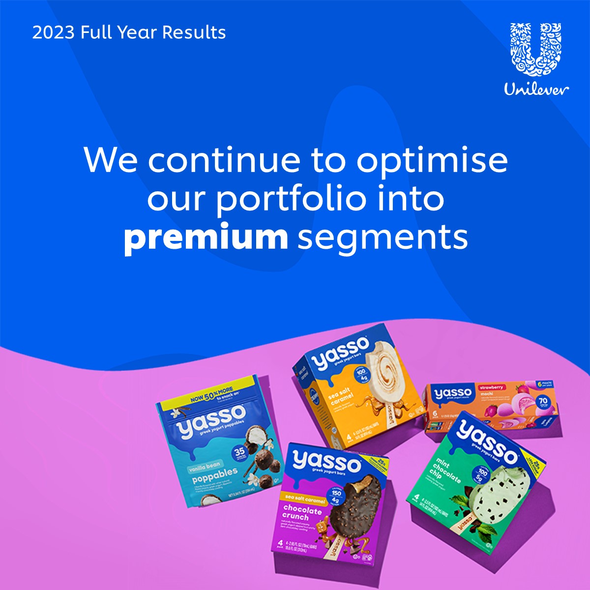 2023 Full Year Results

This year, we announced the acquisitions of K18 and Yasso, and disposals of Elida Beauty, Dollar Shave Club and Suave in North America.

Read more here: unilever.com/news/press-and…

#UnileverResults $ULVR $UNA $UL