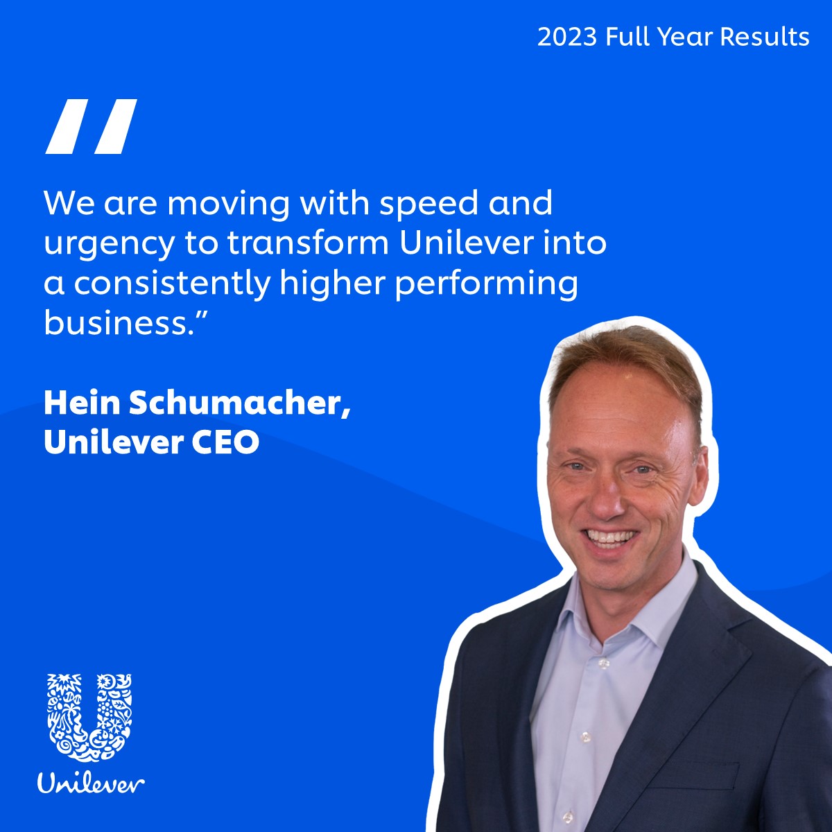 2023 Full Year Results

Our Growth Action Plan is underpinned by one simple premise: the need to do fewer things, better, with greater impact. We expect the benefits to build throughout 2024.

Read more here: unilever.com/news/press-and…

#UnileverResults $ULVR $UNA $UL