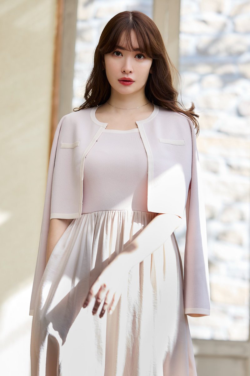 Bicolor Knit Dress Set// 春へと向かうスイッチシーズンに 欠かせない