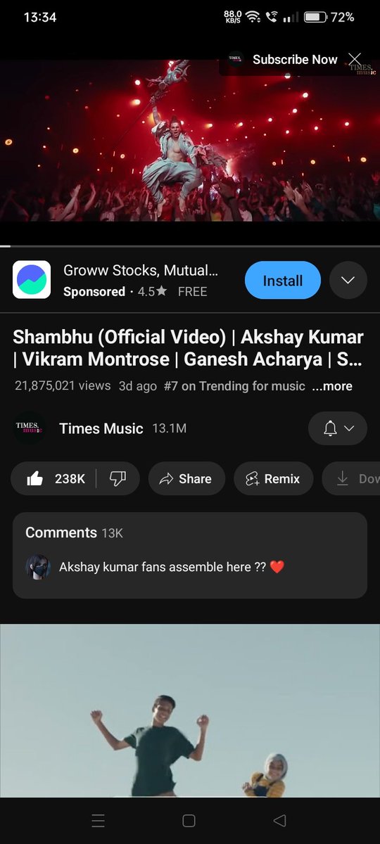 1.2m likes on insta . 328k likes on Facebook. 238k likes on YouTube. #Shambhu song received excellent response from everywhere 🔥🔥.
#AkshayKumar #shambhubyAkshayKumar