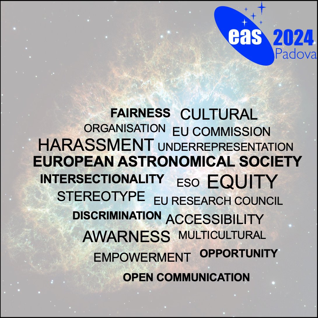 Special Session 41 at the #EAS2024Padova is dedicated to 

#Diversity for the advancement of #science

We are thrilled to see your abstracts for talks and e-posters on this important topic that relates to all of us!

Webpage &amp; abstracts (by March 4)
eas.unige.ch/EAS_meeting/se…