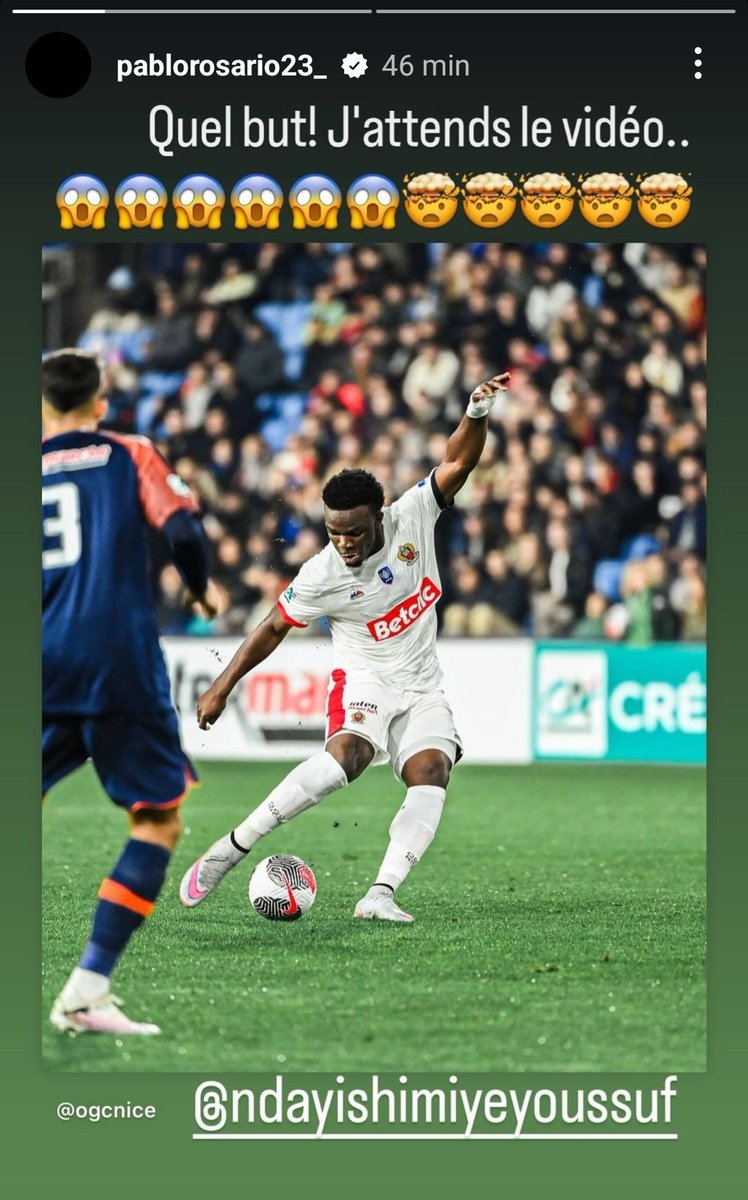 Pablo Rosario demande à revoir le pétard de Youssuf Ndayishimiye face à Montpellier, hier 💣

#OGCNice #MHSCOGCN