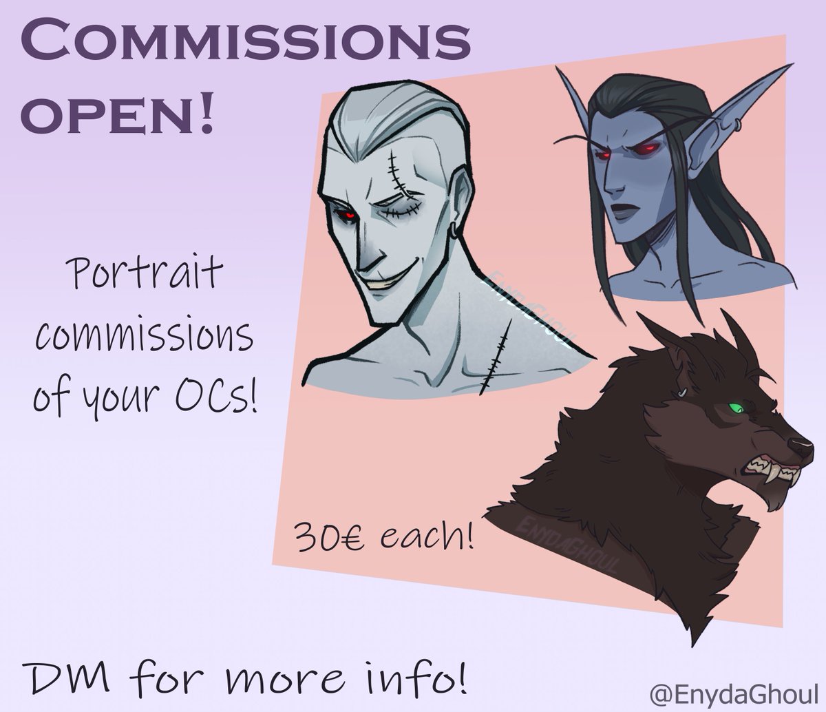 ✨Portrait commissions are open!✨ ✧･ﾟ: *✧･ﾟ:*✧･ﾟ: *✧･ﾟ:*✧･ﾟ: *✧･ﾟ:*✧･ﾟ: *✧･ﾟ:* 💜Feel free to DM me for more info!💜 (Paypal)