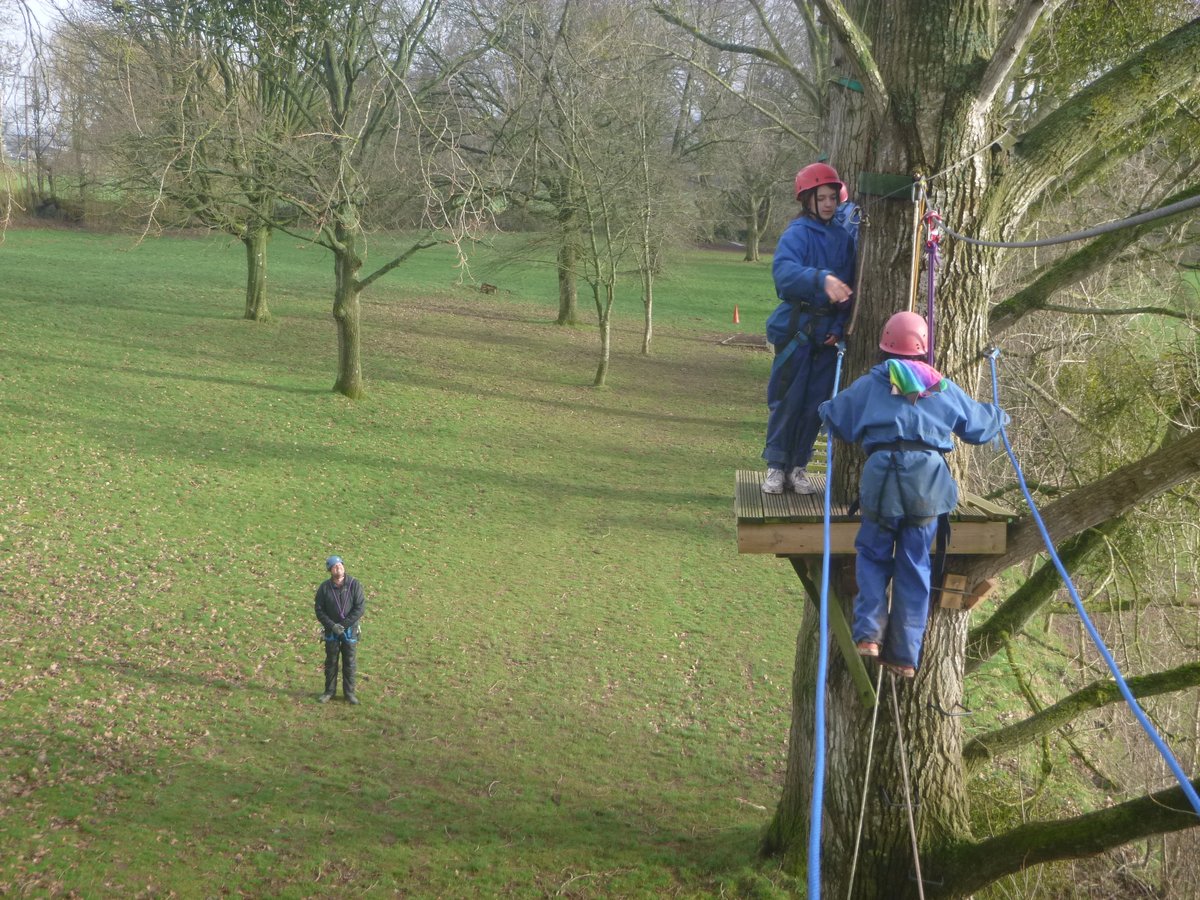 Day 3 - The other half of us climbed high into the trees. By putting our trust in each other, we overcame the soaring heights and our biggest enemy: wobbly legs!