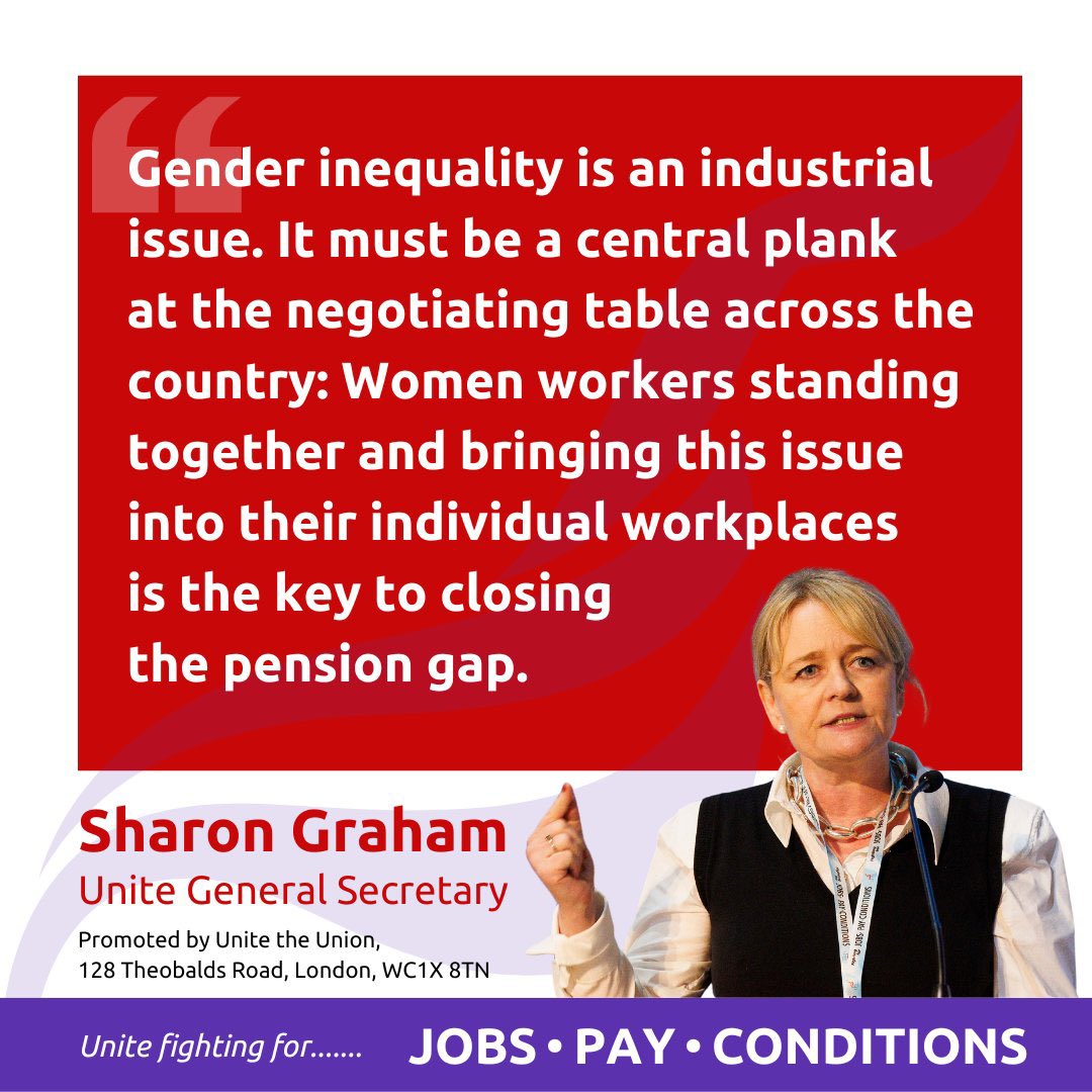 📣 Union power key to closing gender pension gap More than 50 years after the #EqualPay Act was introduced, women still face too many unfair pay and employment gaps that are at the root cause of pension inequality. #JobsPayConditions ➡️ unitetheunion.org/news-events/ne…