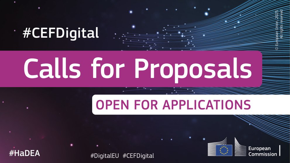 Few days left!

If you are working on your proposal for the #CEFdigital calls, don't miss the application deadline:
🗓️ 20 February

Find more info about the calls on @EU_HaDEA's website: hadea.ec.europa.eu/news/cef-digit…