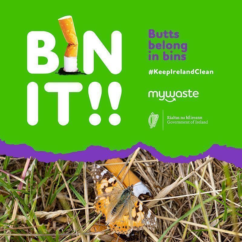 A simple message but an important one. Put cigarette butts in the bin and help #keepirelandclean.
@MyWasteIreland

#MyWasteMyResponsibility #MyWaste