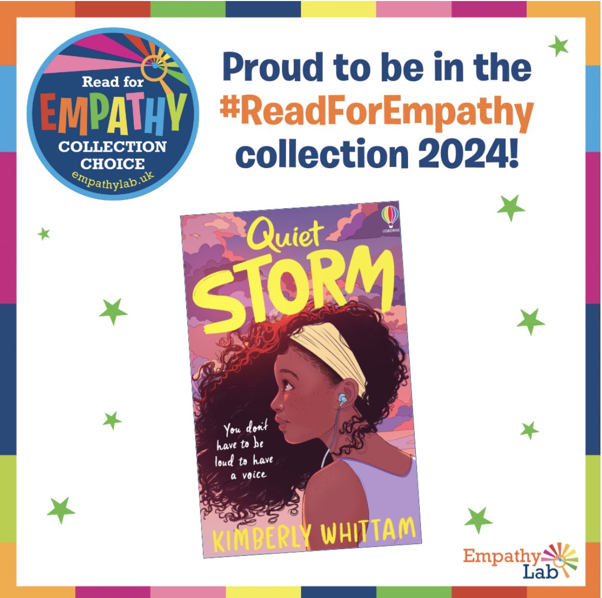 So happy my book Quiet Storm is in the 2024 #ReadForEmpathy collection from @EmpathyLabUK. If ever we needed more empathy, it’s now! Download the 2024 #ReadForEmpathy Guides here  empathylab.uk/RFE-2024