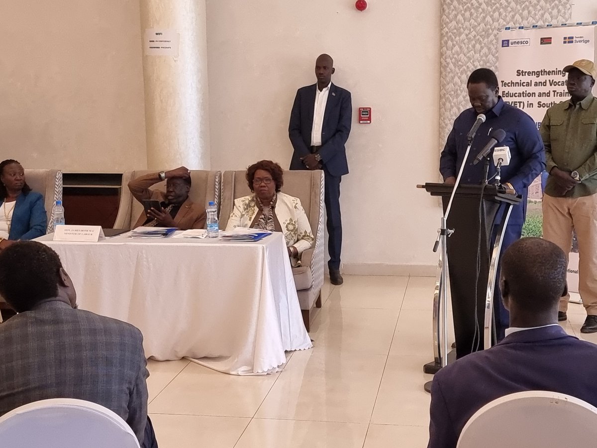 MoGEI_SSD's tweet image. "Government commits to implement TVET reforms in line with the revitalized national development strategy in partnership with development partners," remarks of the Vice President, HE Hussein Abdalbagi Akol, at the launch of the TVET Sub-sector annual review meeting on 7 Feb 2024.