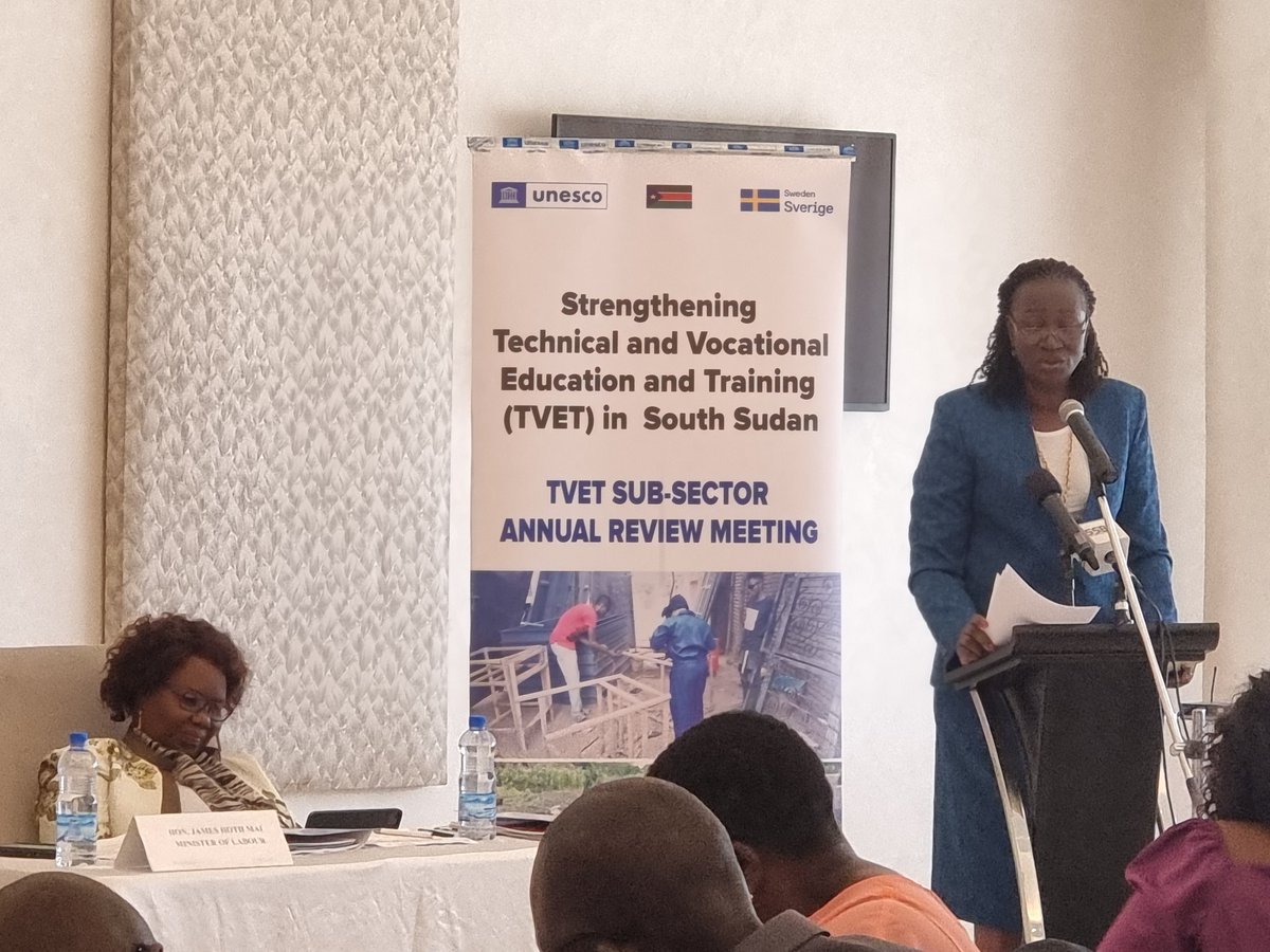 MoGEI_SSD's tweet image. "Government commits to implement TVET reforms in line with the revitalized national development strategy in partnership with development partners," remarks of the Vice President, HE Hussein Abdalbagi Akol, at the launch of the TVET Sub-sector annual review meeting on 7 Feb 2024.