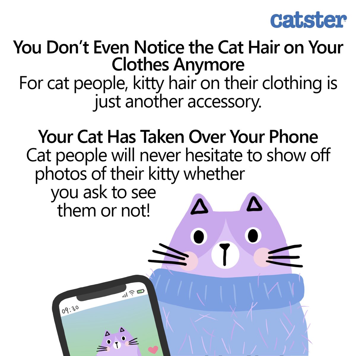 Let's look at some fun signs that show you're a cat person! 🐈💙 What do you think shows that you're a cat person? 👀 Remember - this is just for fun! 😼 Part 1 #catster #catperson #catparents #catlove #catfun #catsigns