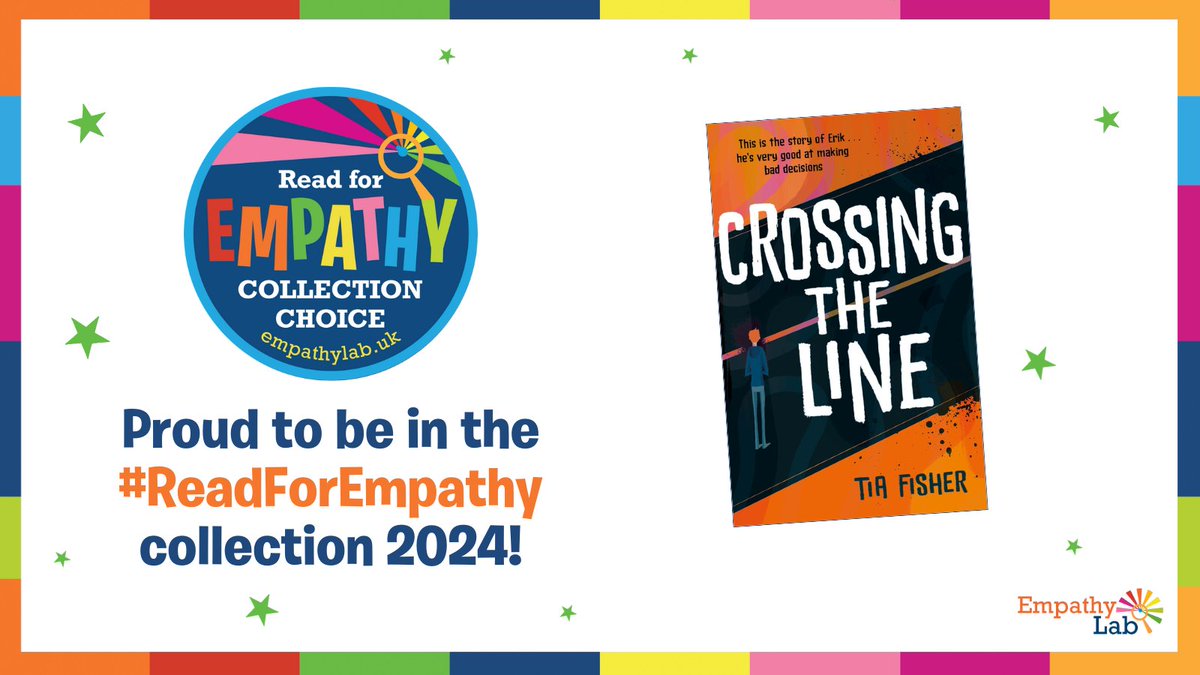 So, so, so happy my book Crossing the Line is in the 2024 #ReadForEmpathy collection from @EmpathyLabUK! If ever we needed more empathy, it’s now. Watch my video on empathy tinyurl.com/CTLEmpathy and download the 2024 #ReadForEmpathy Guides here  empathylab.uk/RFE-2024