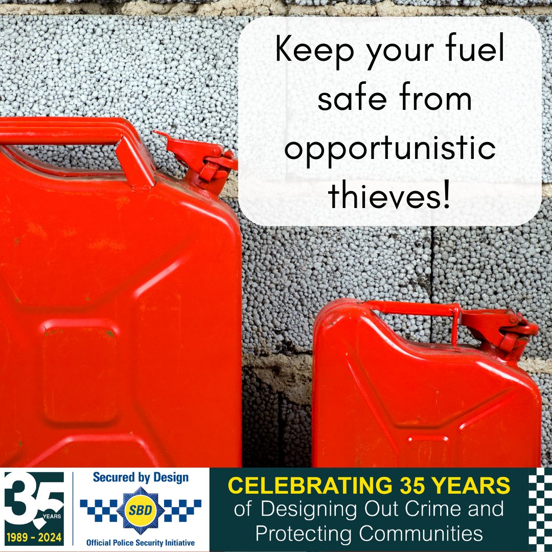 Fuel theft is a widespread issue affecting various sectors in the UK – from #farming to motorists & #construction. Protect your fuel: buff.ly/3Y5X6us. Follow our advice for best practices & explore certified products from #SBD members. #FuelTheft #CrimePrevention