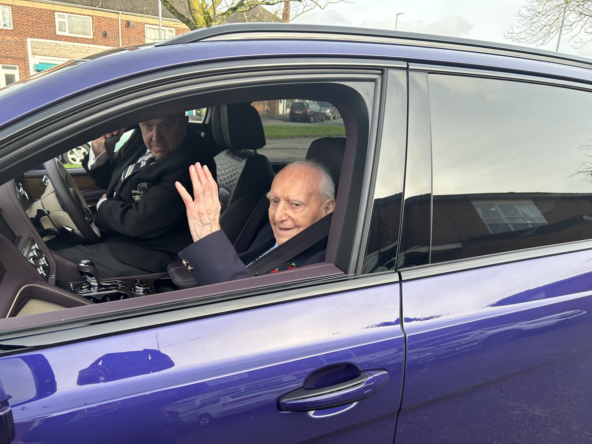 JonKeighren's tweet photo. Thank you so much to ⁦@BentleyMotors⁩ ⁦@crewealexfc⁩ &amp; Crewe Royal British Legion for helping D-Day veteran Bernard Morgan celebrate his 100th birthday - you did him proud! https://t.co/Zkb6aLcfcK
