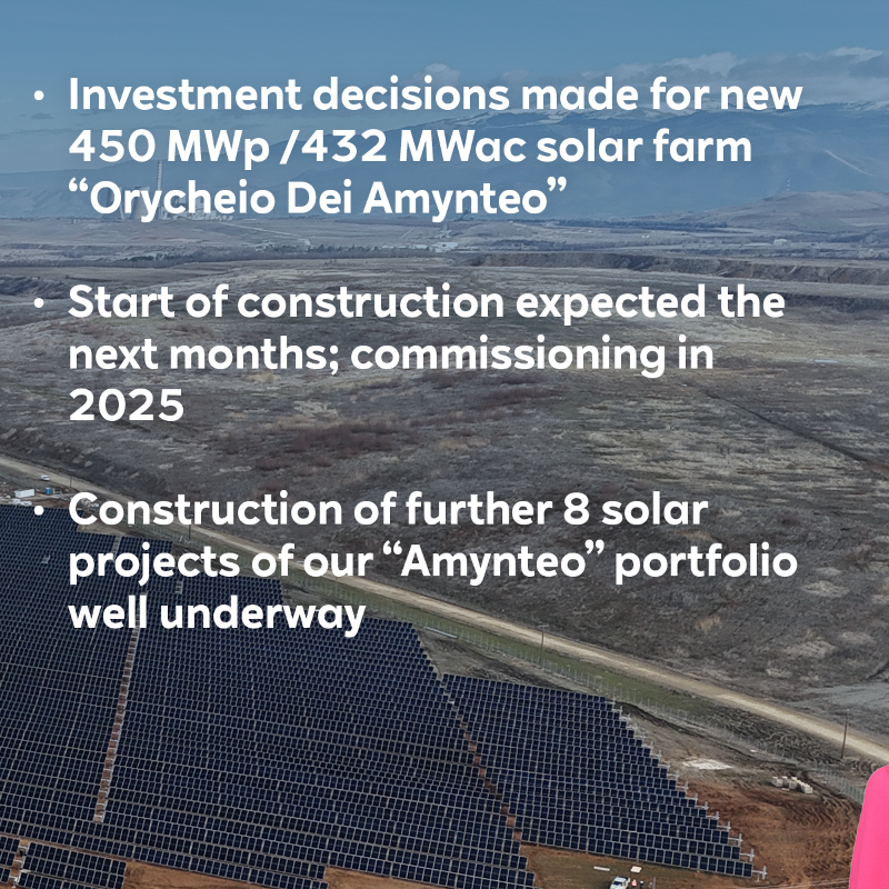 RWE_AG's tweet photo. We have taken the final investment decision for the construction of a 450 MWp /432 MWac solar farm, “Orycheio Dei Amynteo”, in Greece. The project is part of our 940 MWp Amynteo portfolio, which we are delivering jointly with our partner PPC.