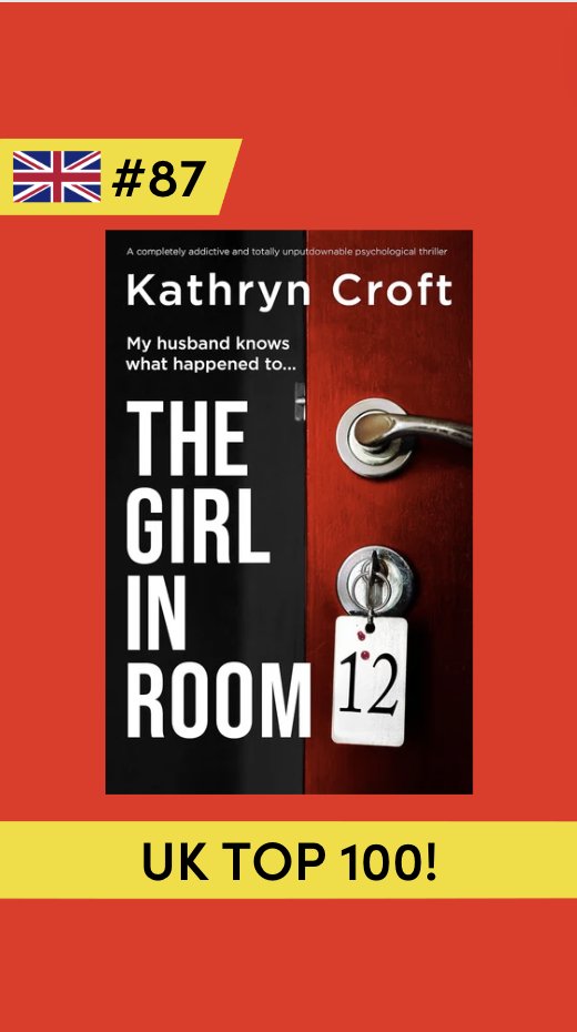 bookouture (@bookouture) on Twitter photo We're thrilled to see <a href="/KatCroft/">Kathryn Croft</a>'s #TheGirlInRoom12 in the Amazon UK #Top100!
Congratulations, Kathryn!
Grab this addictive psychological thriller here: geni.us/B0CKW9ZC96soci… We're thrilled to see <a href="/KatCroft/">Kathryn Croft</a>'s #TheGirlInRoom12 in the Amazon UK #Top100!
Congratulations, Kathryn!
Grab this addictive psychological thriller here: geni.us/B0CKW9ZC96soci…