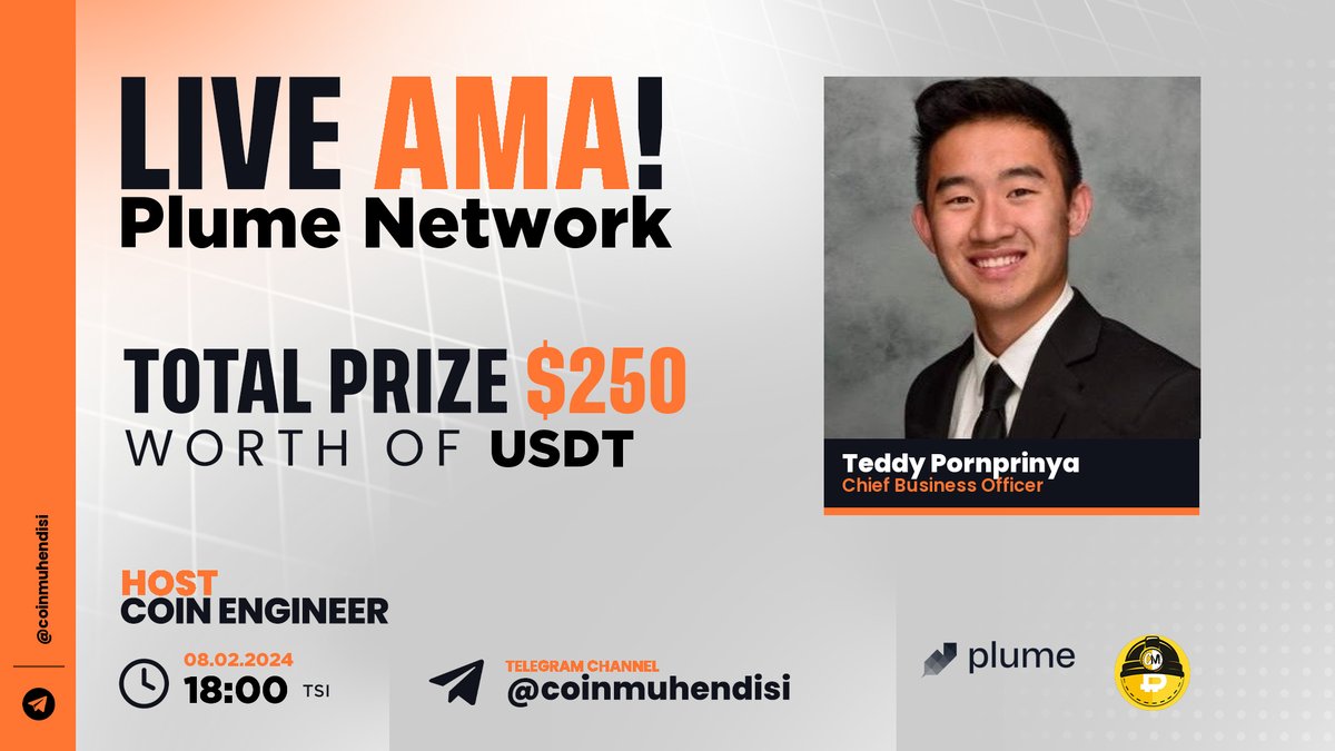 coinmuhendisi's tweet photo. ÖDÜLLÜ AMA!

Dostlar saat 18:00'da @plumenetwork ile $250 değerinde USDT ödüllü AMA etkinliği düzenliyoruz.

👉Şartlar: @plumenetwork, @paramuhendisim ve @coinmuhendisi'i takip et!

💛Beğen / RT yap! 2 arkadaşını etiketle, sorunu sor!

👉 https://t.co/p8okmeTpxF https://t.co/CC1o70TkUS
