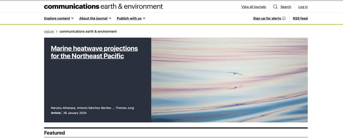 Our latest paper on marine heatwaves is on the front page of both @AWI_Media (awi.de) and @CommsEarth (nature.com/commsenv/) this week! To read the AWI post: shorturl.at/xJUW1 The article: nature.com/articles/s4324… 📷And beautiful photo by @sthendric
