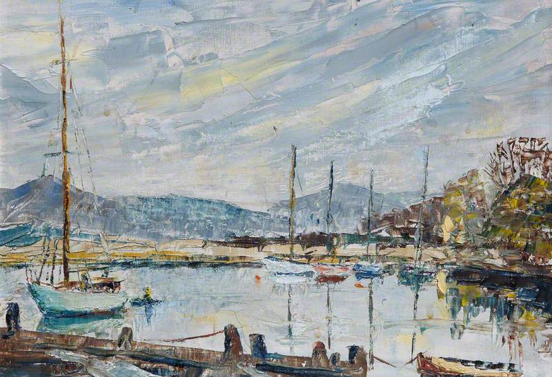 The theme of today's #OnlineArtExchange is #travel.  What better way to spend a summer's day than to sit and watch others travel by the Crinan Canal with its constant motion of boats and locks?  This painting by Wm Ferguson has transported me there.