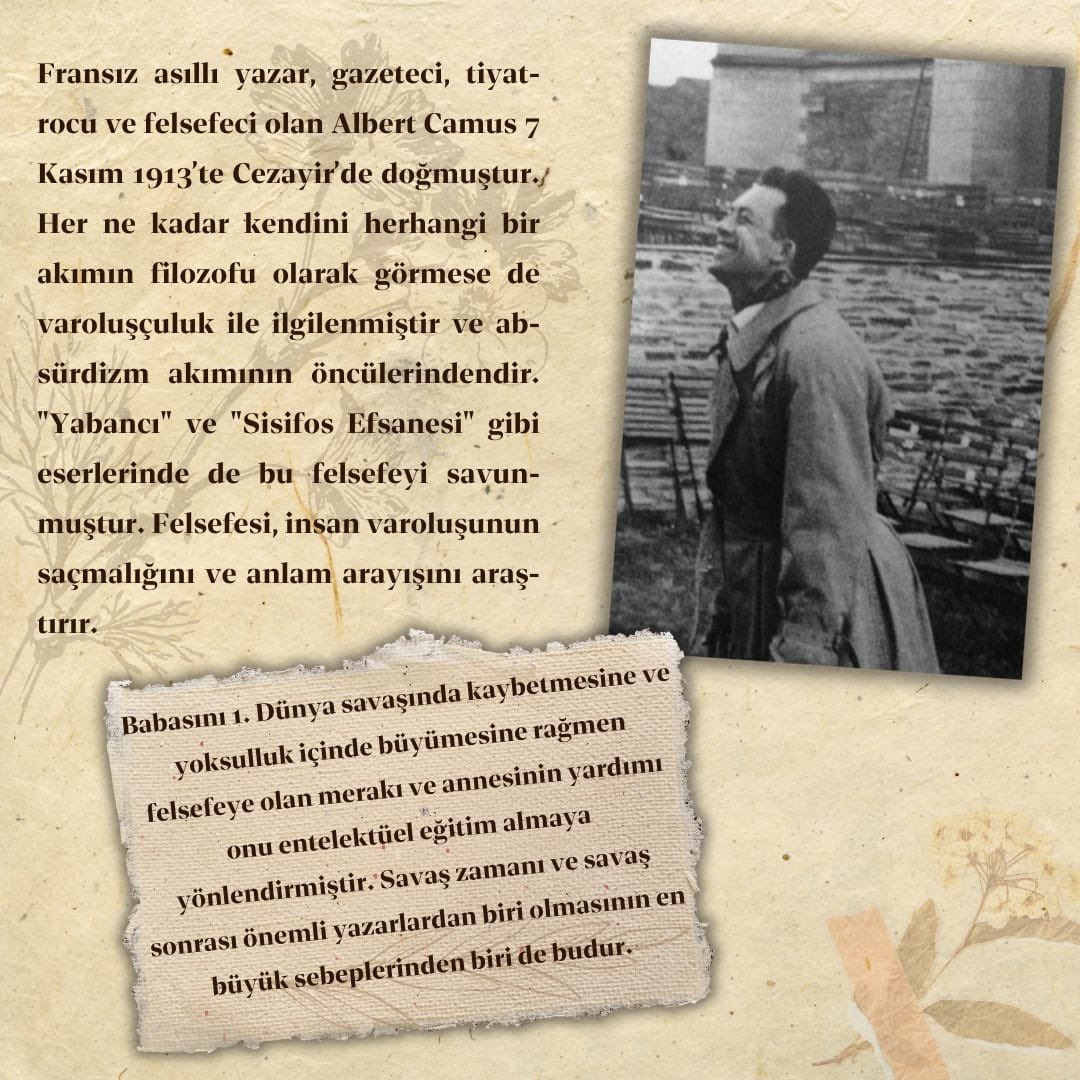 asbugencyazar's tweet photo. ✨Bi’ Yazar Bi’ Kitap Serisi✨

💫Albert Camus https://t.co/ll6HQROVyy