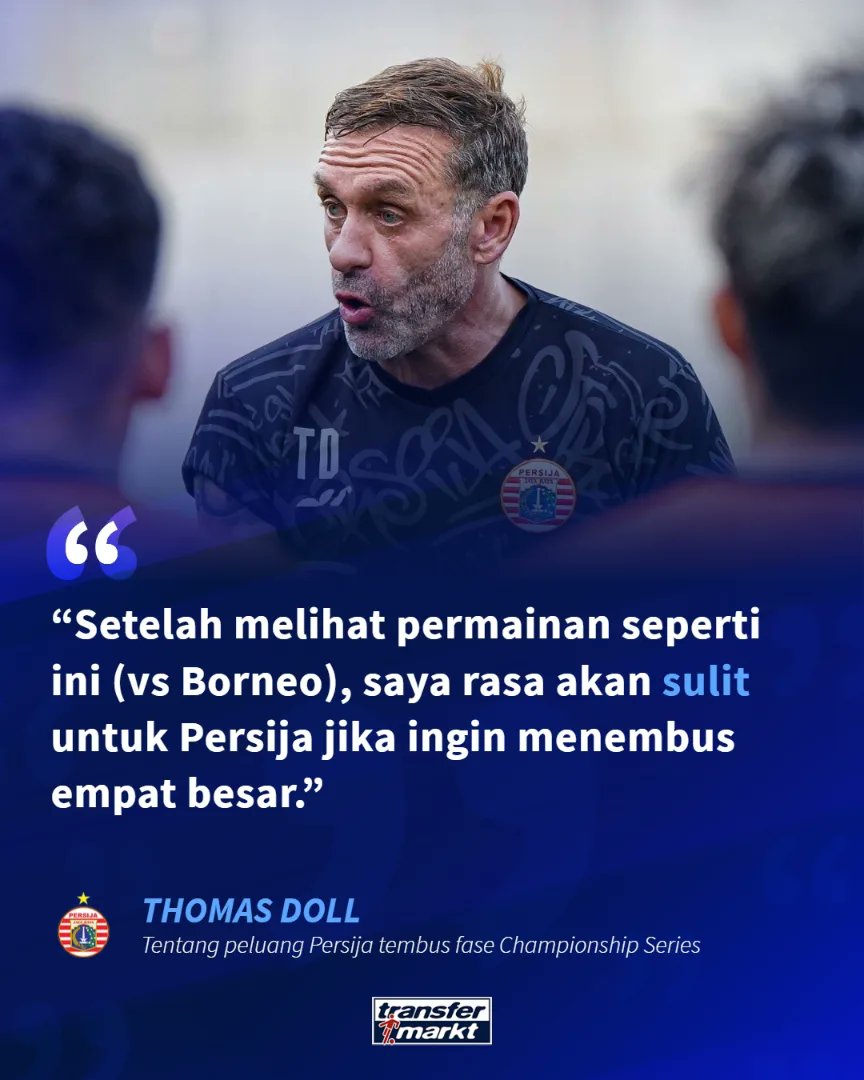 TMidn_news's tweet photo. Berada di peringkat 9️⃣ dengan selisih 9️⃣ poin ke peringkat 4️⃣ klasemen sementara serta 🔟 pertandingan tersisa, apakah @Persija_Jkt sudah menyerah dengan pernyataan dua tokoh Macan Kemayoran ini? 😱

___________________
#liga1indonesia #indonesia #persija #thomasdoll #andritany https://t.co/yIgV27Qcpx