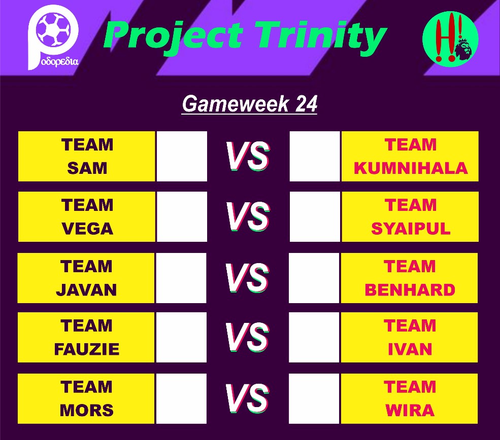 iwansalimm's tweet photo. Persiapan persiapan
Gameweek 24
#TrinityProject https://t.co/XH8rJrYrAo