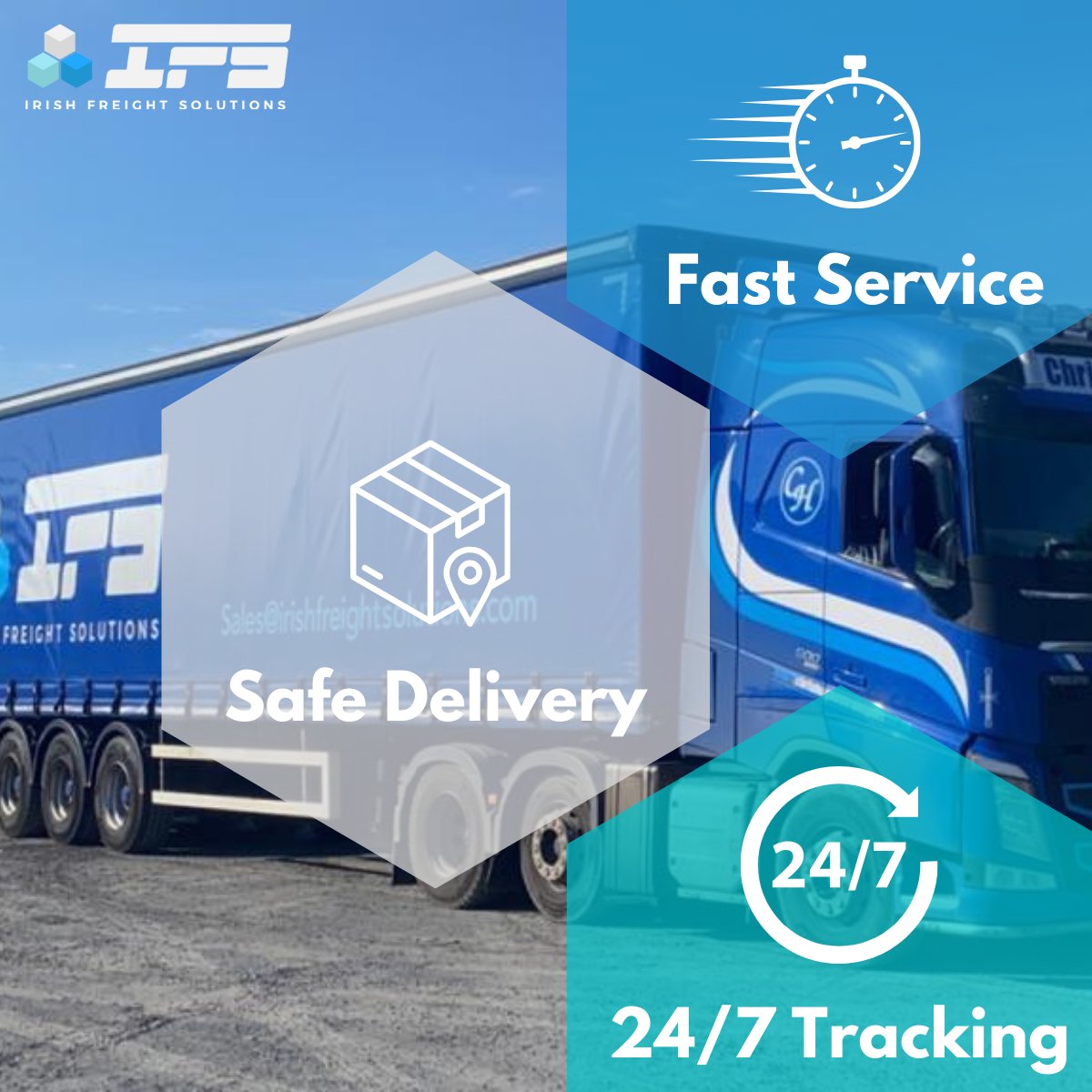 At Irish Freight Solutions, we pride ourselves on providing fast, safe, and reliable delivery solutions to all our clients. We utilize state-of-the-art technologies to ensure your shipments reach their destinations on time without fail. Get in touch today to learn more