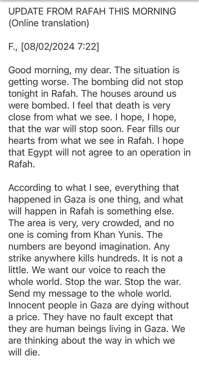 comrade_sweezy's tweet photo. UPDATE FROM RAFAH THIS MORNING https://t.co/yebcUh5sAL