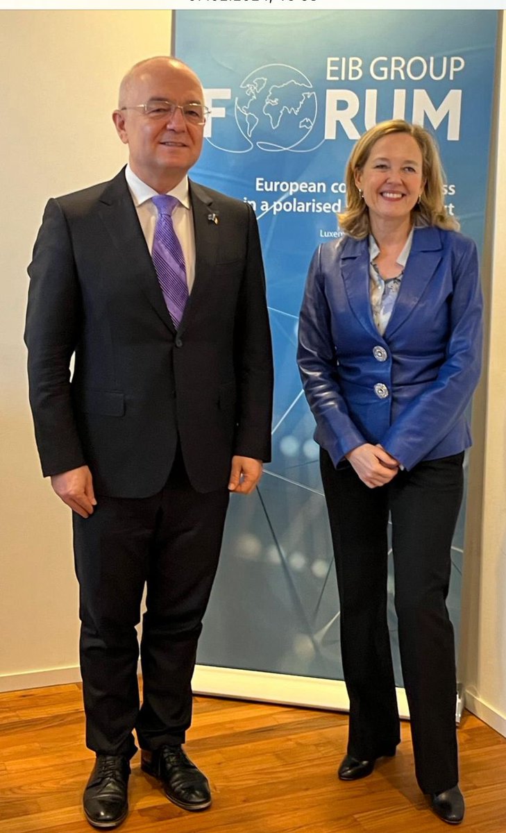 Emil_Boc's tweet photo. Excellent meeting w/ @NadiaCalvino , President, European Investment Bank. 
Cohesion Policy at the core of our collaboration between @EU_CoR and EIB through the Joint Action Plan for Cooperation. 

#CohesionPolicy #EIB #EIBforum #EUCoR #EuropeanUnion #EU #UE #COTER #collaboration https://t.co/1wGpbPx5e1