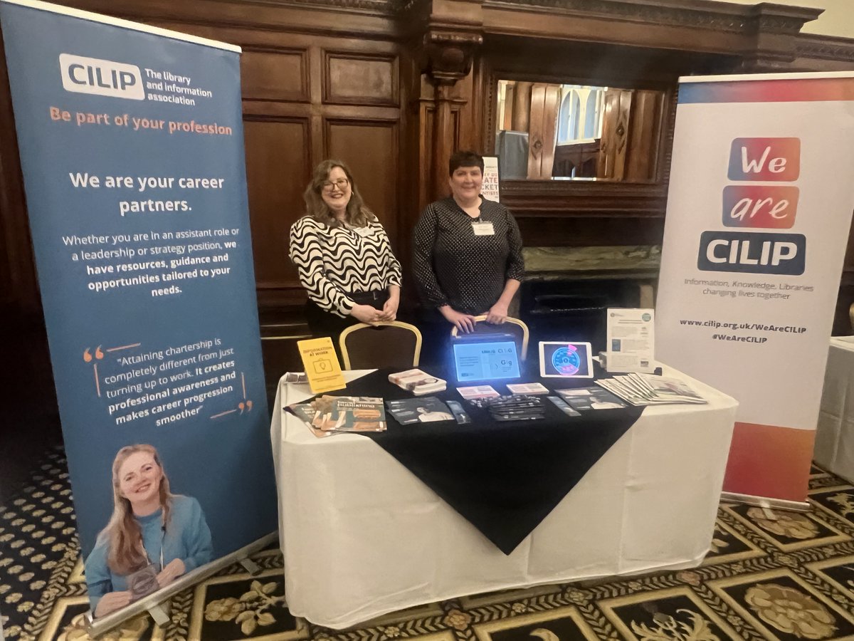 CILIPinfo's tweet photo. CILIP's Abbie & Emma are at the UNICOM KM conference in Manchester today - come on over to discuss our specialist KM chartership track and our annual memberships!
#UNICOM #KMConference
#KnowledgeManagement https://t.co/o9rq6FeJPK
