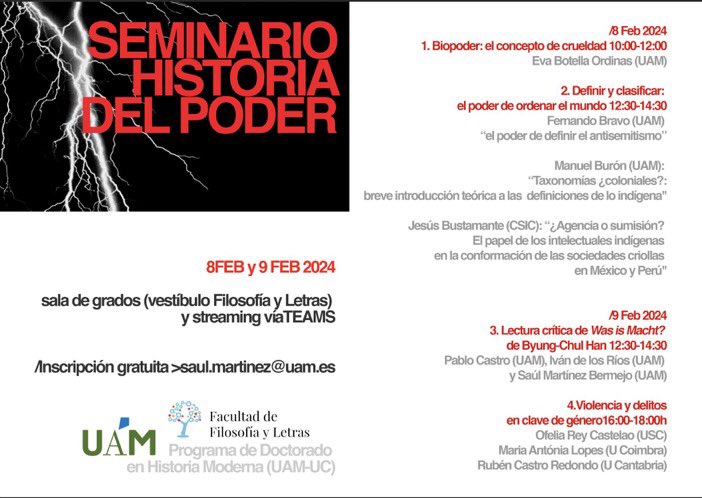 Comienza Seminario Historia del Poder @UAM_Madrid @EDoctorado_UAM