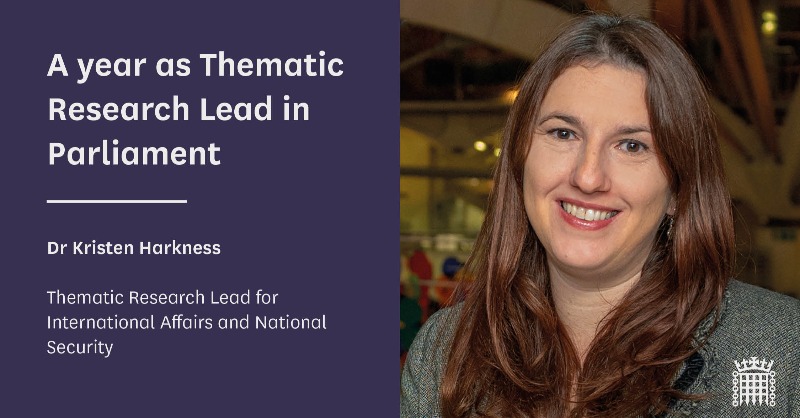 Meet Dr Kristen Harkness Working as a Thematic Research Lead (TRL), she has piloted a 'policy simulations' programme that could help MPs to scrutinise and improve future policy. Read Kristen's reflections on her year in Parliament: ukparliament.shorthandstories.com/keu-trl-kriste….