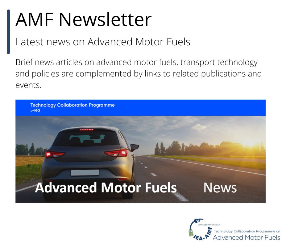 News from AMF, one of the Technology Collaboration Programmes by <a href="/IEA/">International Energy Agency</a> 

bit.ly/3bfSJ9T

#fuel #transport #renewables #technology