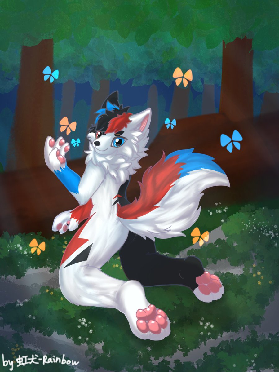 HongQuan_WJP's tweet photo. 嗷～捕捉一只偷偷摸鱼的狗子 #furryart #furry https://t.co/YGvg7hQs95