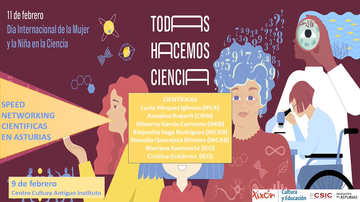 CSICasturias's tweet photo. Se acerca el Día de la Mujer y la Niña en la Ciencia!!
👩‍🔬🧪🔬

La Delegación, organiza algunas actividades con distintas científicas de nuestros centros.

@incarCSIC @iplacsic @NanoCINN @_IMIB_ @IEO_GIJON @CSICdivulga @Educastur  @gijon @aytoviedo @11defebreroES @IGME1849 https://t.co/bghufySscp