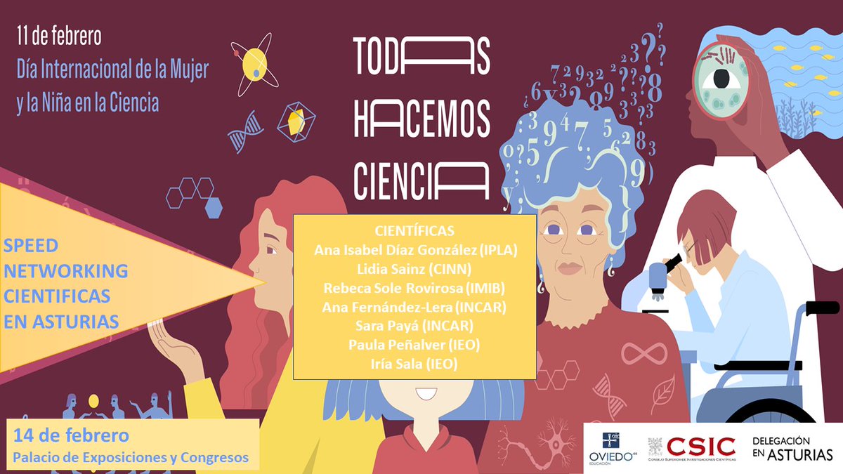 CSIC Asturias (@csicasturias) on Twitter photo Se acerca el Día de la Mujer y la Niña en la Ciencia!!
👩🔬🧪🔬
La Delegación, organiza algunas actividades con distintas científicas de nuestros centros.
<a href="/incarCSIC/">INCAR-CSIC</a> <a href="/iplacsic/">IPLA</a> <a href="/NanoCINN/">CINN</a> <a href="/_IMIB_/">IMIB - Instituto Mixto Investigación Biodiversidad</a> <a href="/IEO_GIJON/">IEO Gijón/Xixón</a> <a href="/CSICdivulga/">CSIC Divulga</a> <a href="/Educastur/">Consejería de Educación</a> <a href="/gijon/">Gijón/Xixón</a> <a href="/aytoviedo/">@aytoviedo</a> <a href="/11defebreroES/">Día Mujer y Ciencia</a> <a href="/IGME1849/">Instituto Geológico y Minero de España</a> Se acerca el Día de la Mujer y la Niña en la Ciencia!!
👩🔬🧪🔬
La Delegación, organiza algunas actividades con distintas científicas de nuestros centros.
<a href="/incarCSIC/">INCAR-CSIC</a> <a href="/iplacsic/">IPLA</a> <a href="/NanoCINN/">CINN</a> <a href="/_IMIB_/">IMIB - Instituto Mixto Investigación Biodiversidad</a> <a href="/IEO_GIJON/">IEO Gijón/Xixón</a> <a href="/CSICdivulga/">CSIC Divulga</a> <a href="/Educastur/">Consejería de Educación</a> <a href="/gijon/">Gijón/Xixón</a> <a href="/aytoviedo/">@aytoviedo</a> <a href="/11defebreroES/">Día Mujer y Ciencia</a> <a href="/IGME1849/">Instituto Geológico y Minero de España</a>