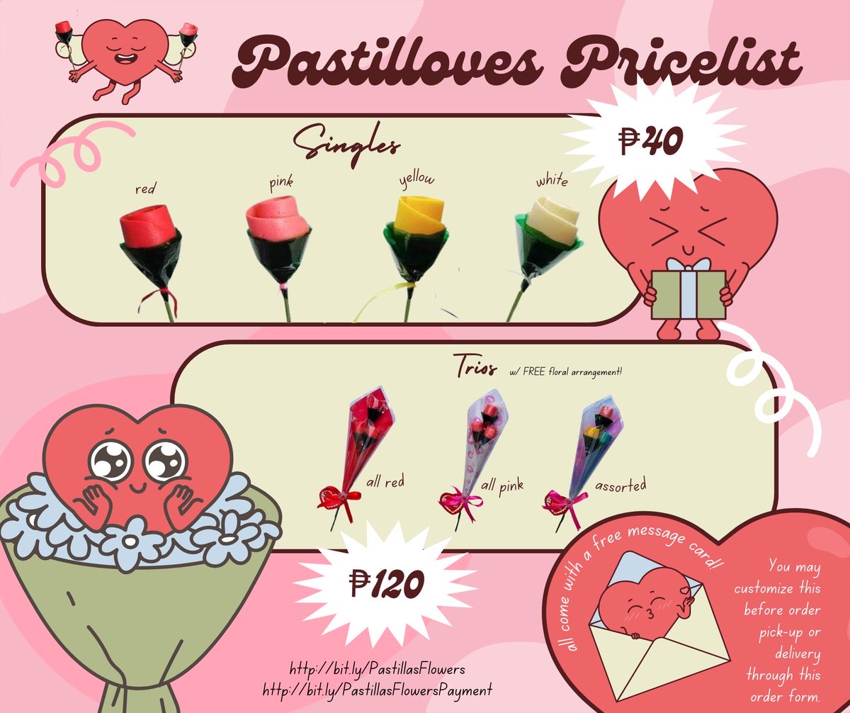 pisaysc's tweet photo. The Batch 2024 Council will serve us with pastillas flowers 💐 made with LOVE! Catch Pastilloves @ the Front Lobby from February 12 to 16!

You may also pre-order their goodies at https://t.co/3Vu1zVdv7Z until February 9, 11:59 PM. https://t.co/EU8EG1lvGV