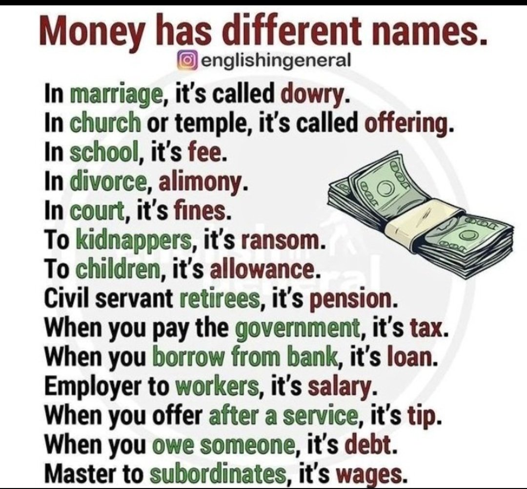 Money has different names.