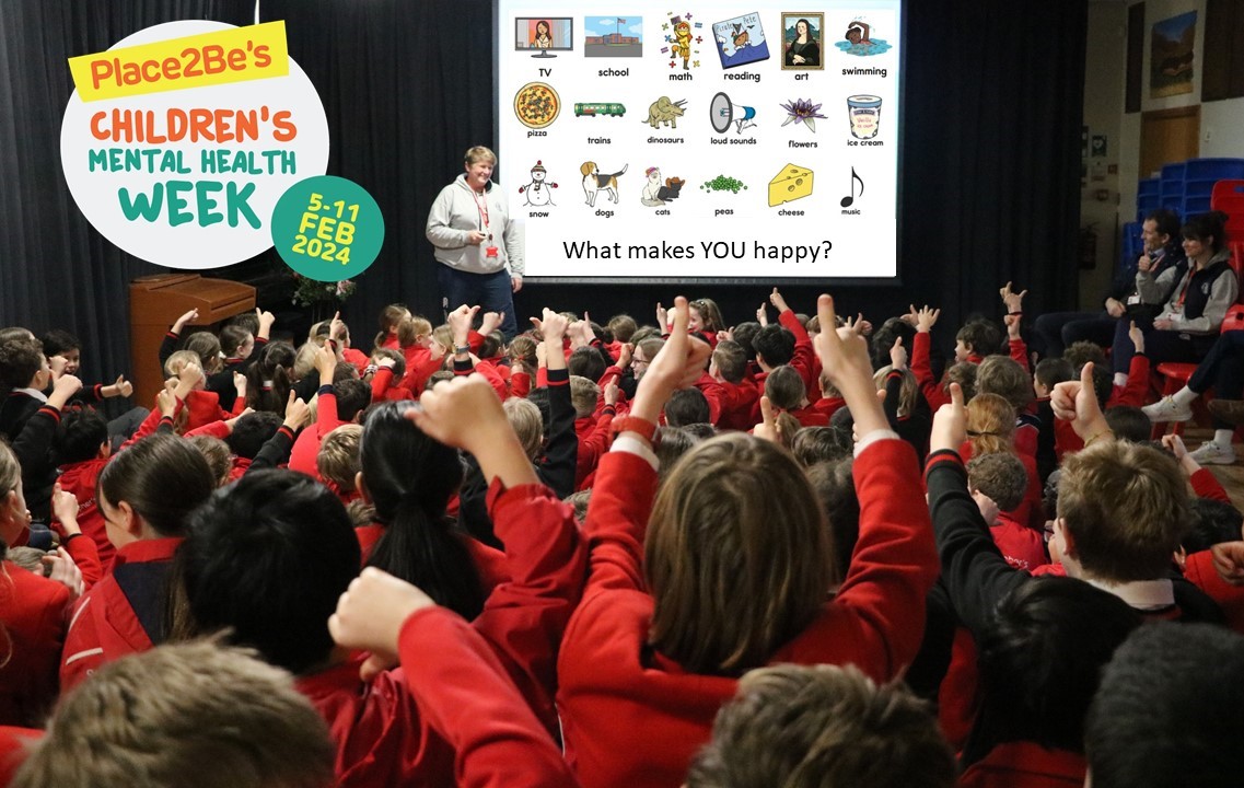 A very interactive Assembly this morning for #ChildrensMentalHealthWeek, looking at how we are all different in the things that make us happy. This year's theme is #MyVoiceMatters and we looked at who you can turn to as a listener. @Place2Be #mentalhealth #StChristophersPrepHove
