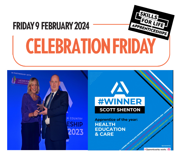 Celebration Friday - In October 2023 at the Ladder for Black Country Apprenticeship Awards, Scott won the “Apprentice of Year in Health, Education &amp; Care Category”. Fantastic recognition for his work, well done Scott. 👏✨
#NAW2024 #CelebrationFriday #SkillsForLife <a href="/SWBHnhs/">SWB NHS Trust</a>