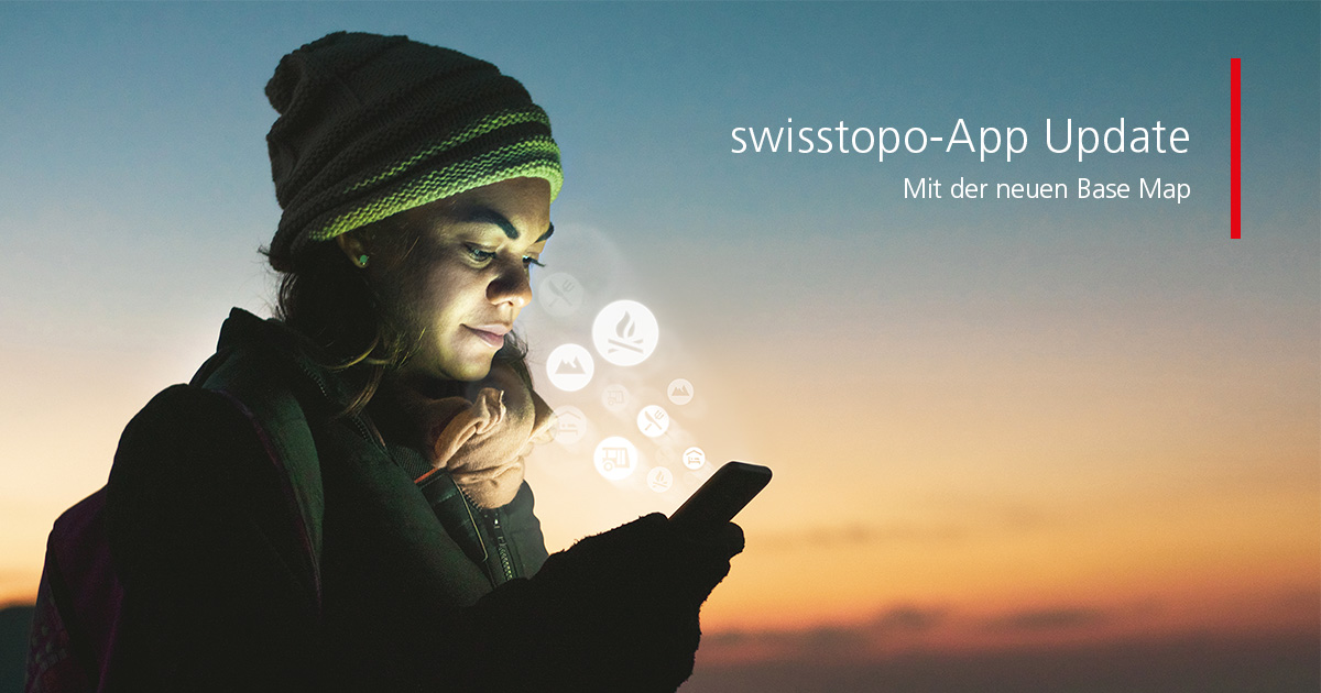 📲swisstopo-App neu mit #BaseMap Unsere App wird interaktiver! Mit der neuen Base Map wissen Sie jederzeit, wo’s lang geht. Zum Beispiel zur nächsten Bushaltestelle, SAC-Hütte oder Feuerstelle. ➡️Zum Update: swisstopo.ch/app