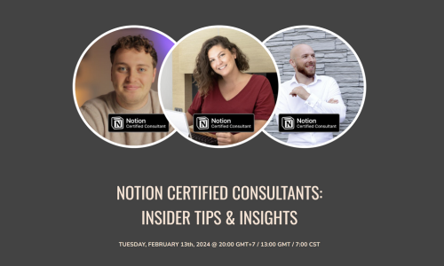 The Notion Consultants Course price will increase by $125 on February 14th. 

The course is the quickest, easiest route to get you consulting and making your first $10k month. 💸

Every one of the 80+ videos will help you uncover the path to success with a straightforward project