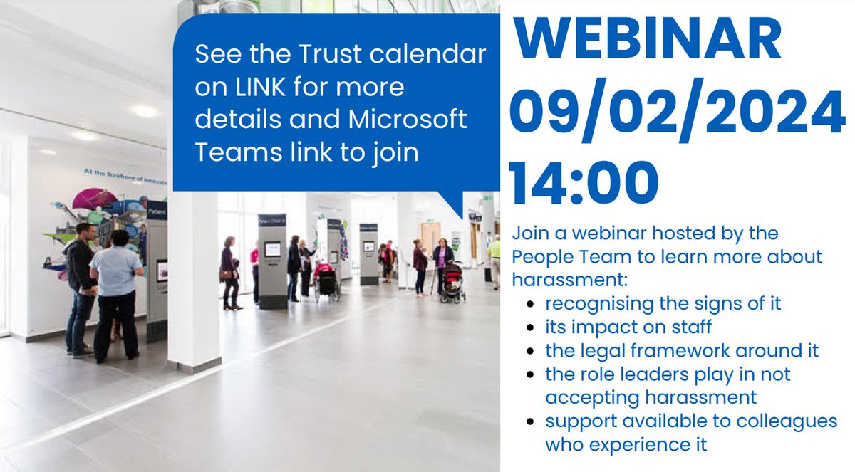 Join us for a webinar tomorrow on 'What's Harassment?' Learn to recognise the signs of harassment, its impact, the legal framework around it, the role leaders play in not accepting it & support for colleagues who experience it. See LINK calendar for more info #wedonnotaccept