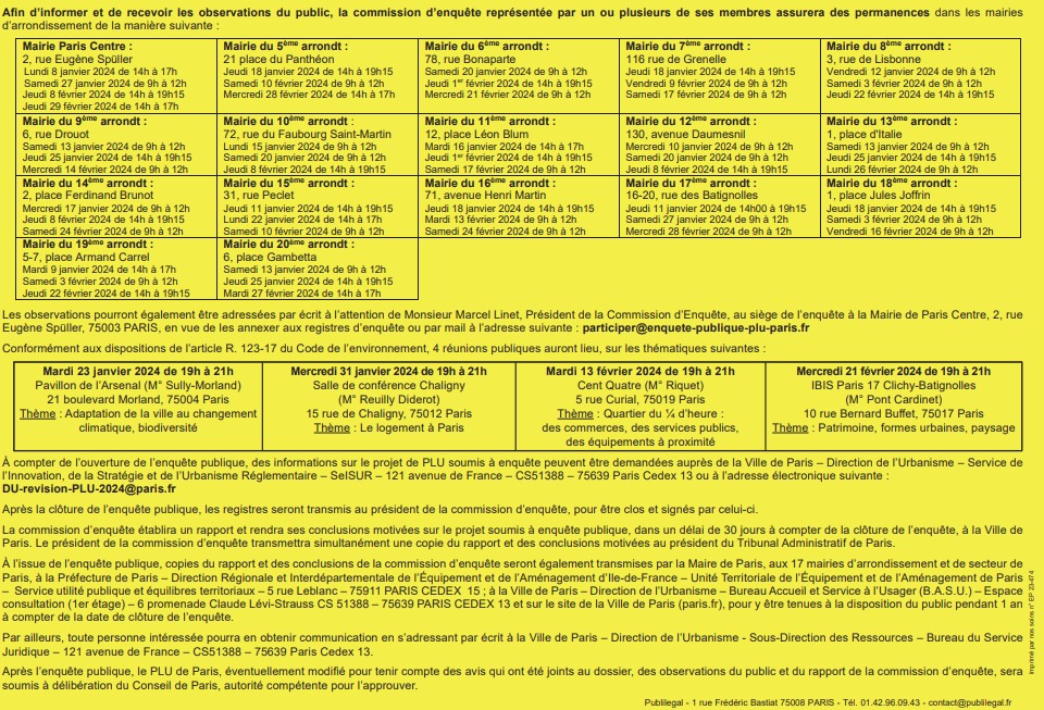 La Chambre toujours présente à vos côtés, vous rappelle que le Plan Local d’Urbanisme de Paris est en cours de révision et que nous y sommes attentifs.
C’est l'occasion de s'exprimer sur le projet de PLU bioclimatique porté par la Ville.
Plus d'infos sur : cpgp.paris